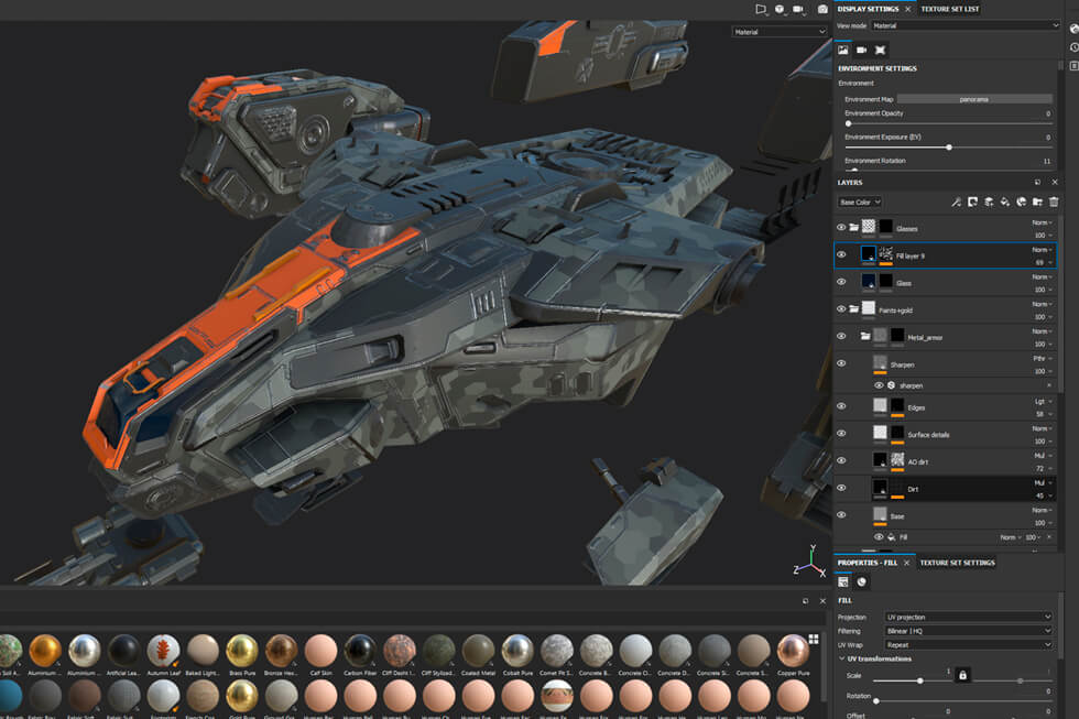 Anshar Online spaceships: adding 3D textures.